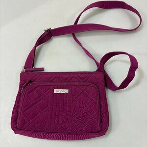 Vera Bradley Magenta Quilted Cotton Hipster Crossbody Shoulder Bag Organizer